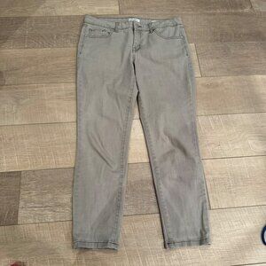 JESSICA SIMPSON ROLLED CROPPED SKINNY GRAY JEANS SIZE 10/30